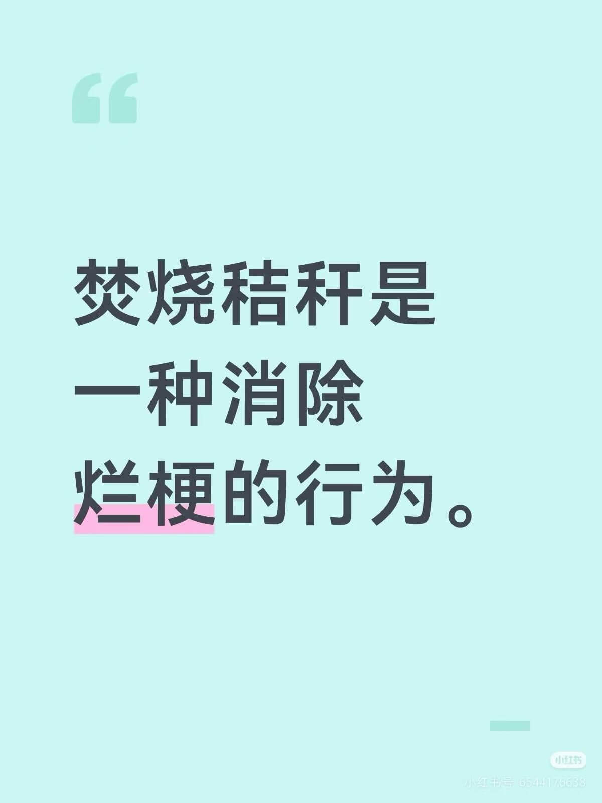 焚烧秸秆是一种消除烂梗的行为。小通工节65441761638