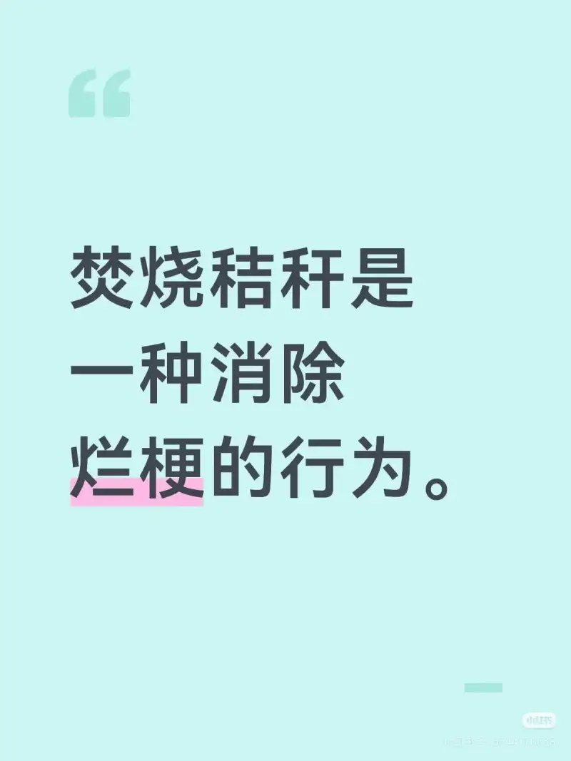 焚烧秸秆是一种消除烂梗的行为。小通工节65441761638
