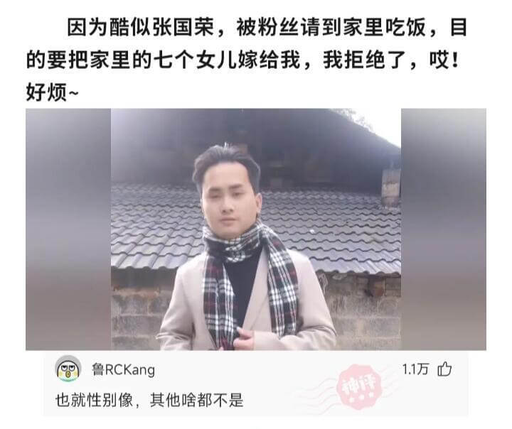因为酷似张国荣，被粉丝请到家里吃饭，目的要把家里的七个女儿嫁