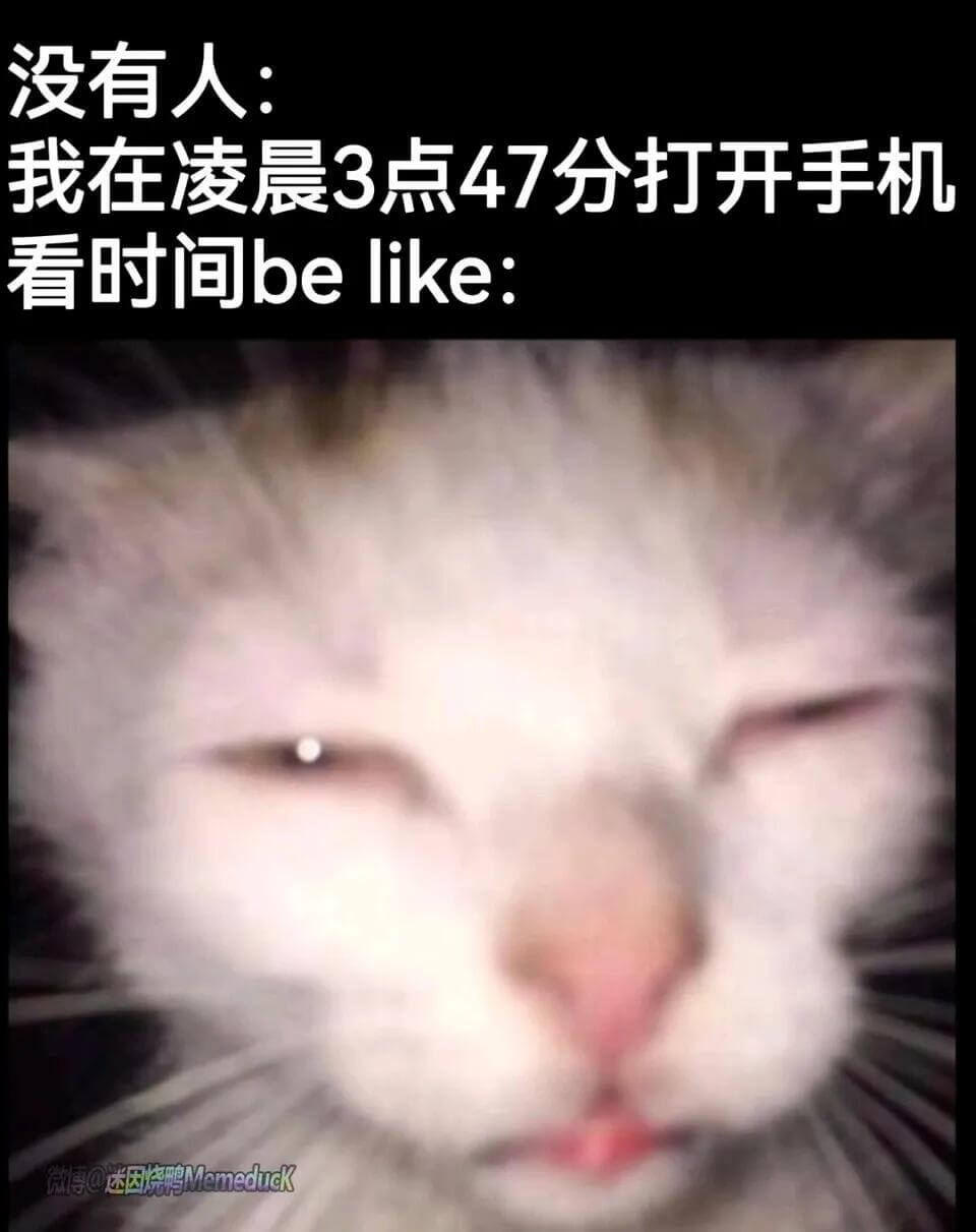没有人：我在凌晨3点47分打开手机看时间belike：微博@