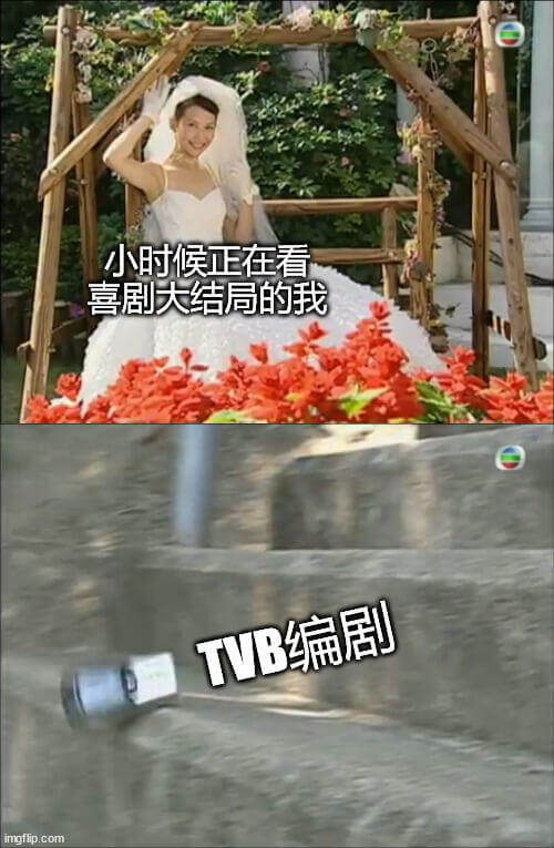 小时候正在看喜剧结局的我，TVB编剧。imgfip.com
