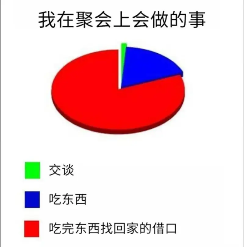 我在聚会上会做的事交谈吃东西吃完东西找回家的借口