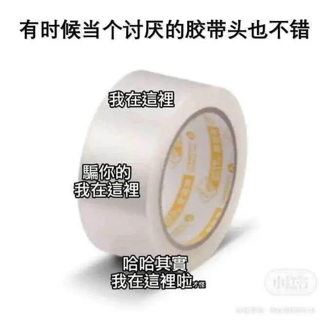 有时候当个讨厌的胶带头也不错。我在這裡。你的。我在這裡。哈哈