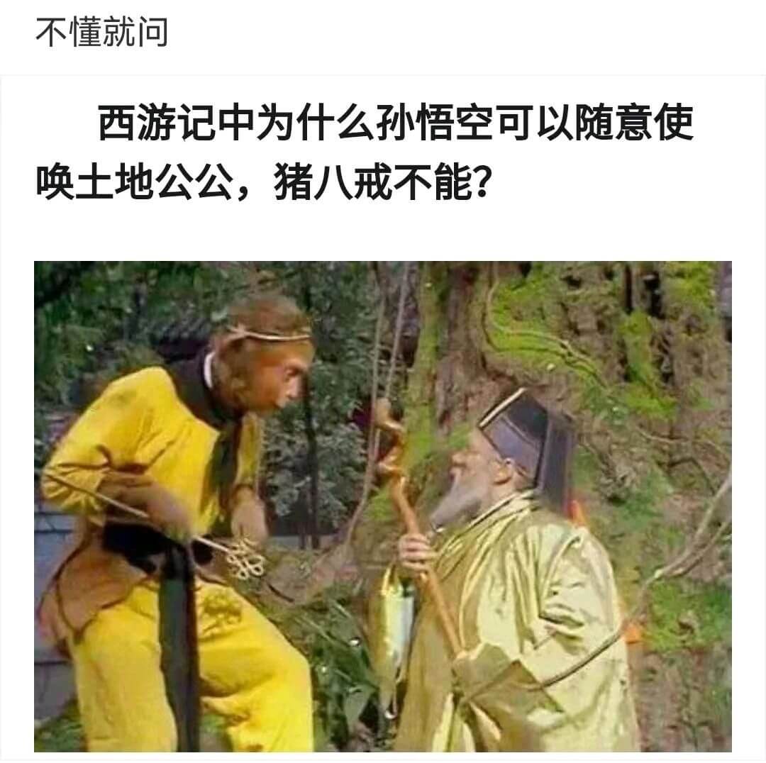不懂就问西游记中为什么孙悟空可以随意使唤土地公公，猪八戒不能