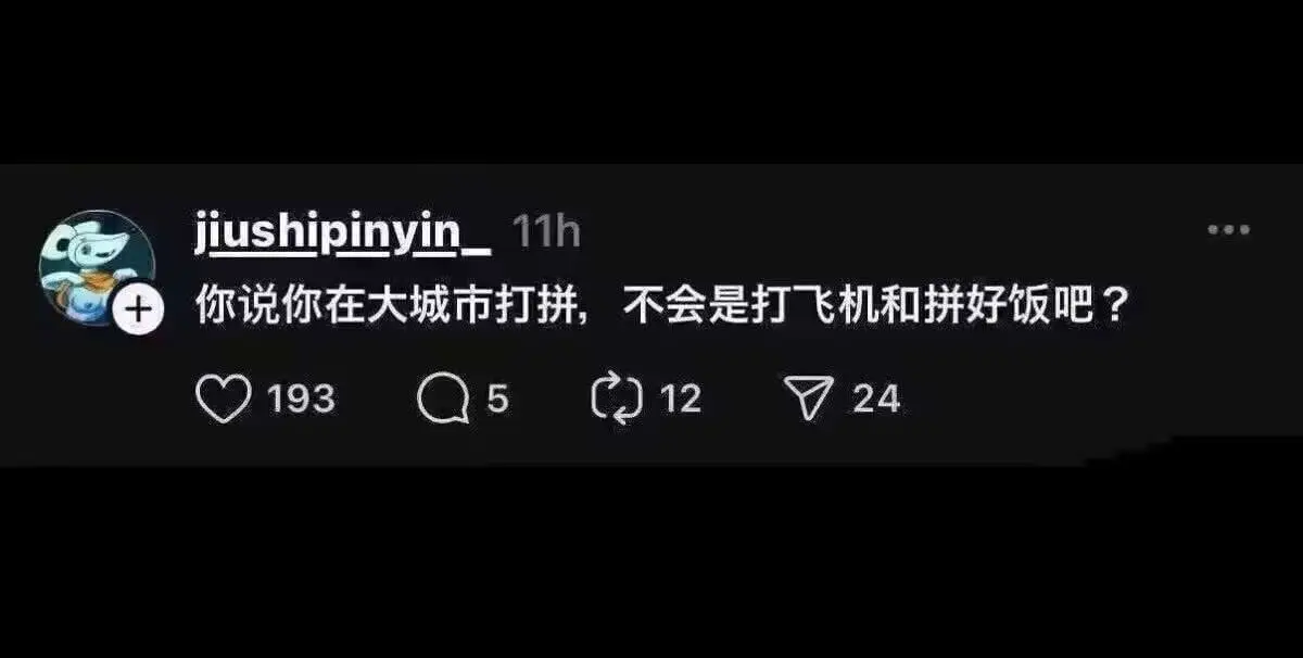 jiushipinyin_11h你说你在大城市打拼，不会是打
