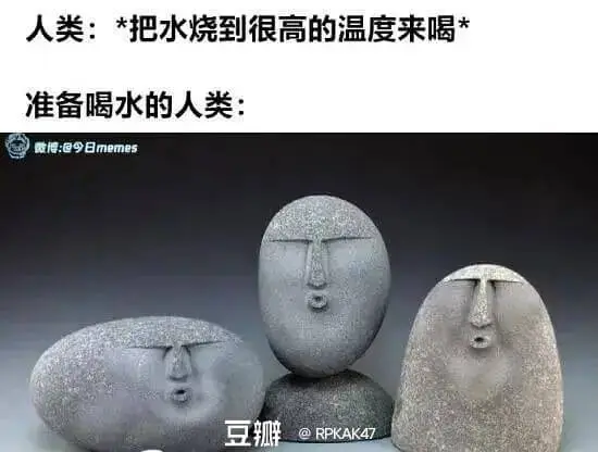 人类：*把水烧到很高的温度来喝*准备喝水的人类：微博：@今日