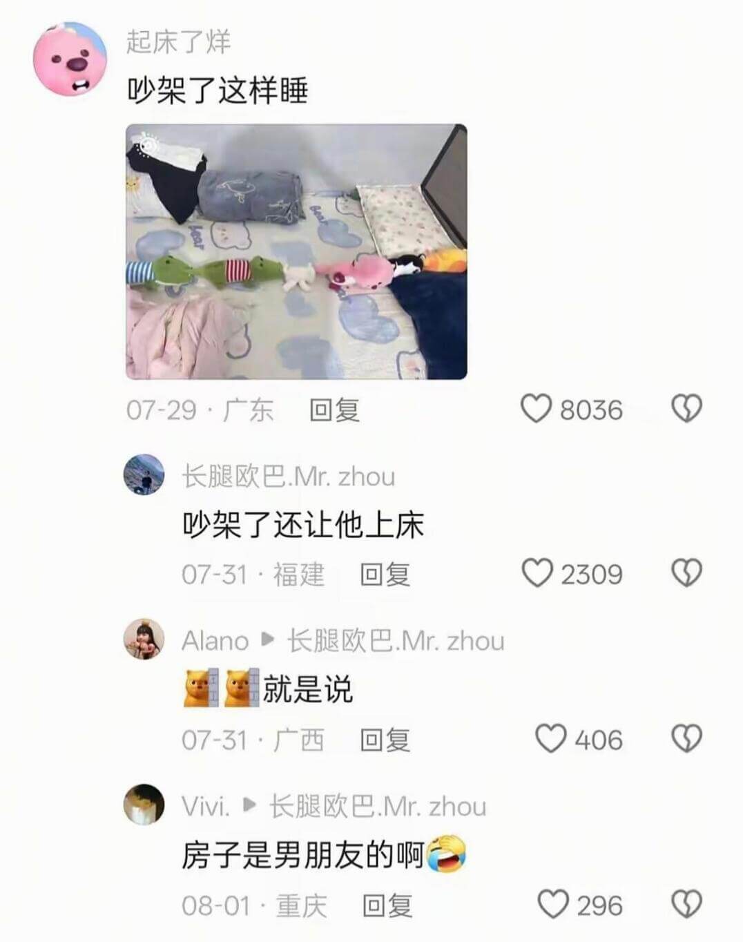 起床了烊吵架了这样睡07-29·广东回复08036长腿欧巴.