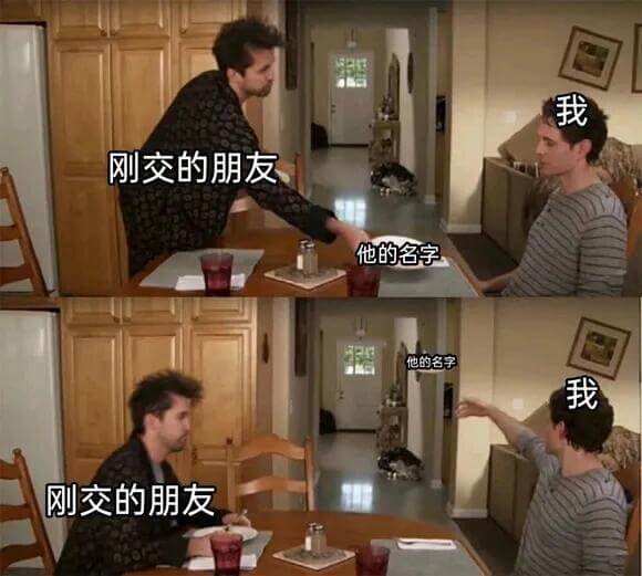 我刚交的朋友，他的名字。