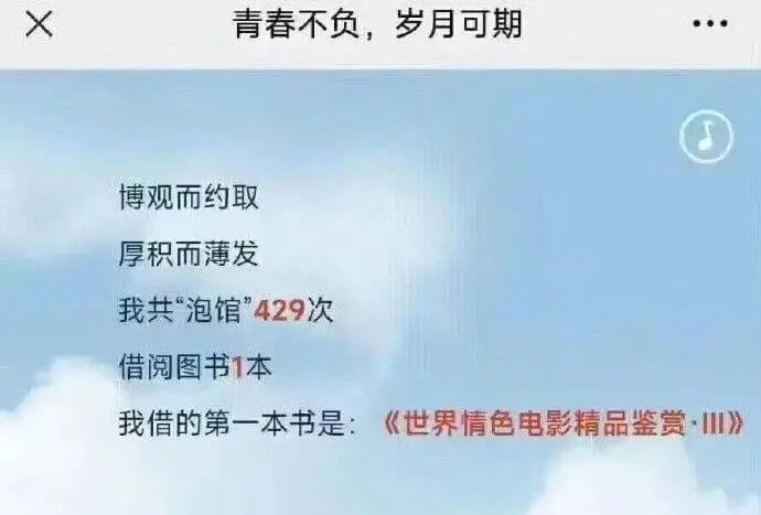 X青春不负，岁月可期博观而约取厚积而薄发我共“泡馆”429次