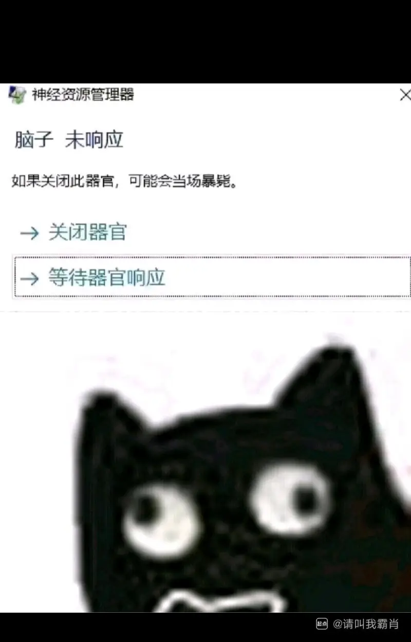 神经资源管理器脑子未响应如果关闭此器官，可能会当场暴毙。→关