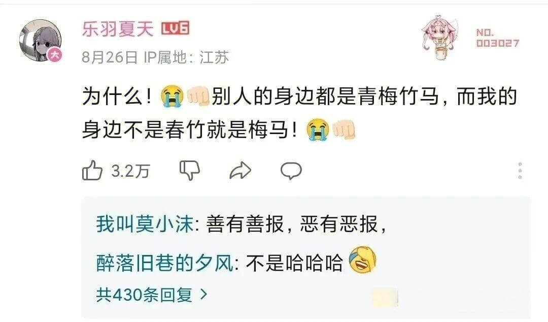 乐羽夏天LUEND.0030278月26日IP属地：江苏为什