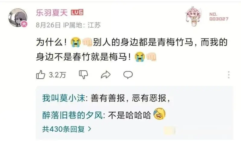 乐羽夏天LUEND.0030278月26日IP属地：江苏为什