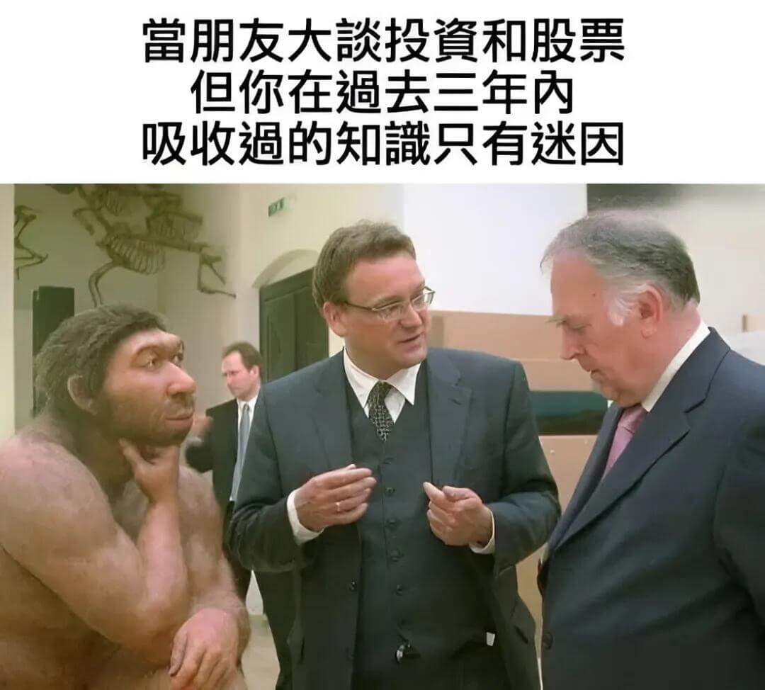 当朋友大懿投资和股票，但你在迥去三年内吸收的知識只有迷因。