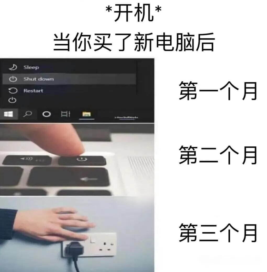 开机**当你买了新电脑后SleepShutdown第一个月R