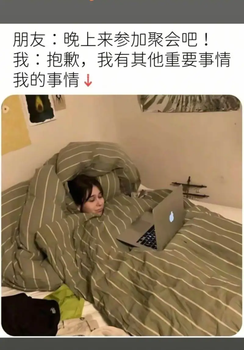 朋友：晚上来参加聚会吧！我：抱歉，我有其他重要事情。