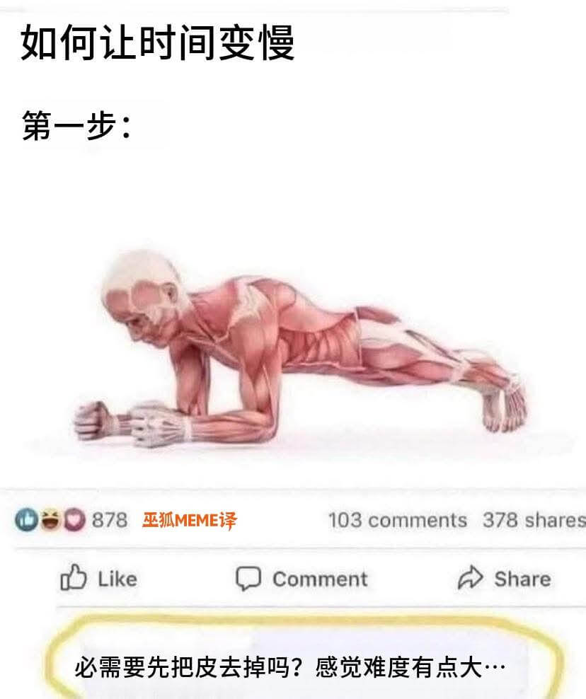 如何让时间变慢第一步：878巫狐MEME译103commen