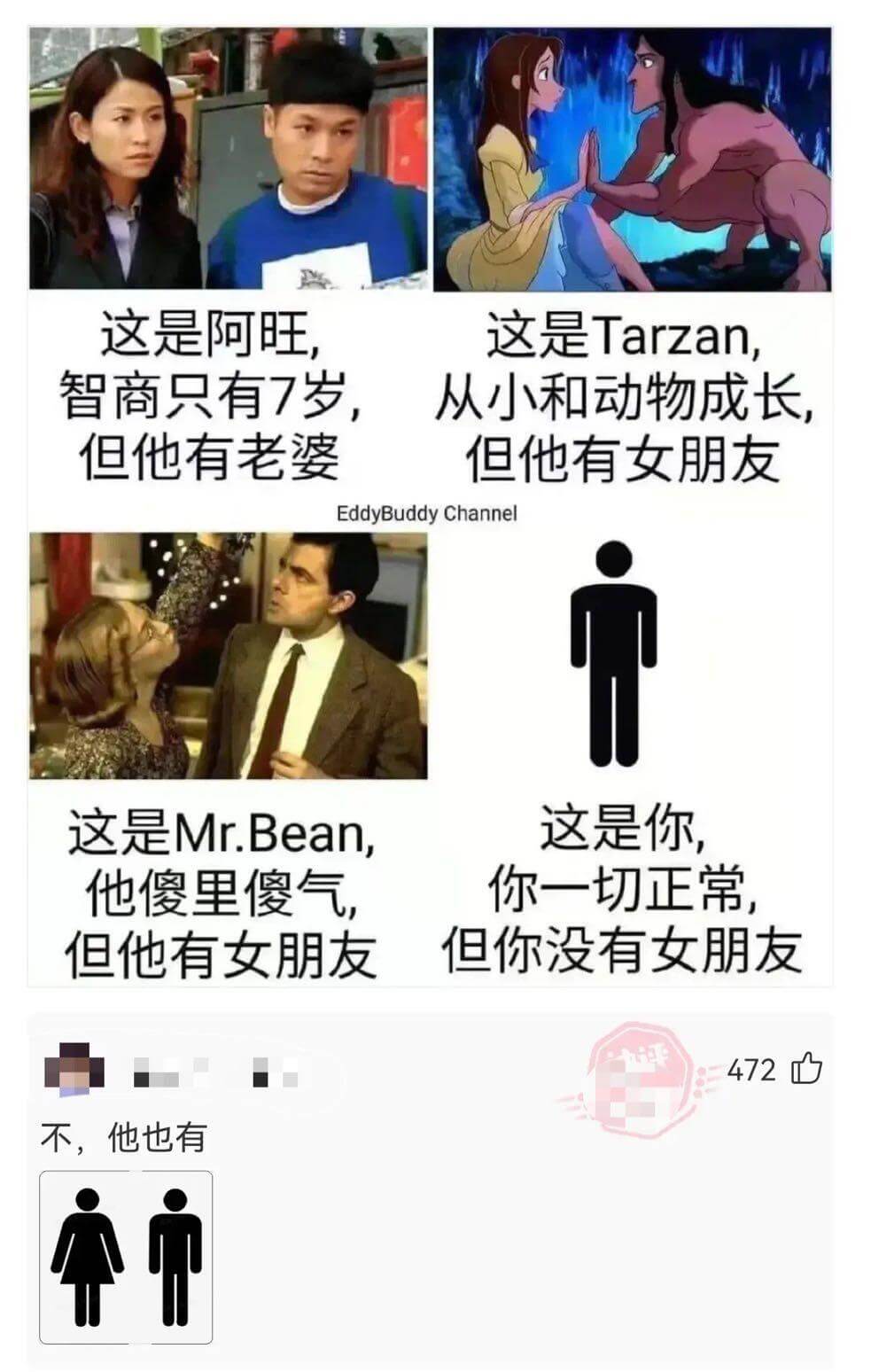 这是阿旺，智商只有7岁，但他有老婆。这是Tarzan，从小和