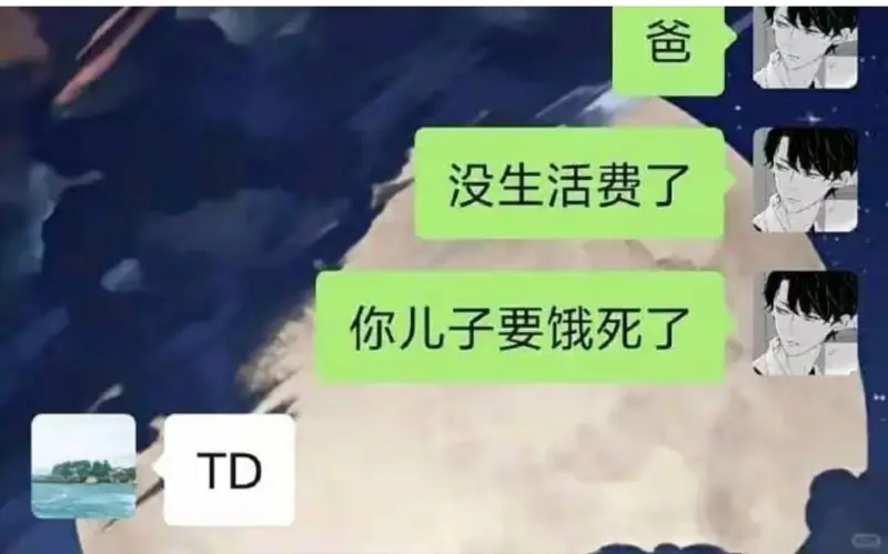 没生活费了你儿子要饿死了