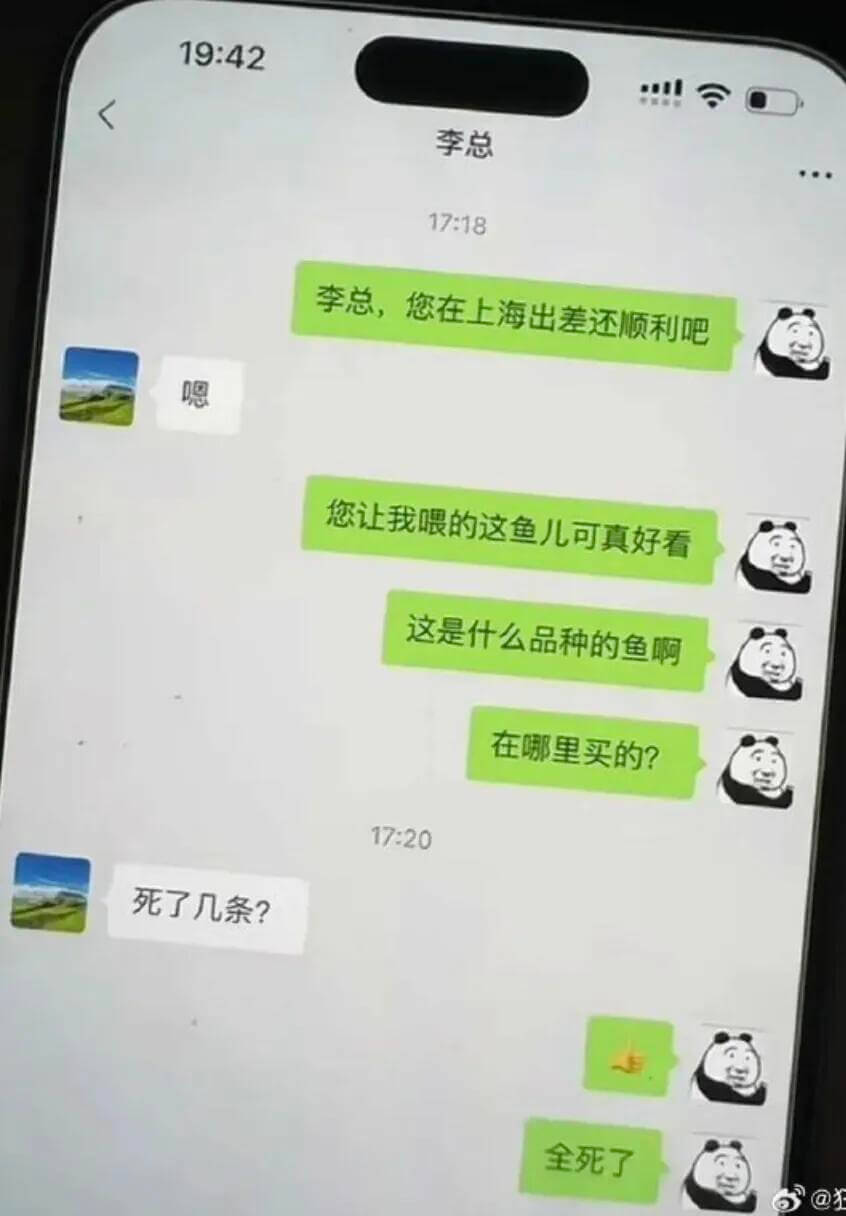 19:42李总17:18李总，您在上海出差还顺利吧？您让我喂
