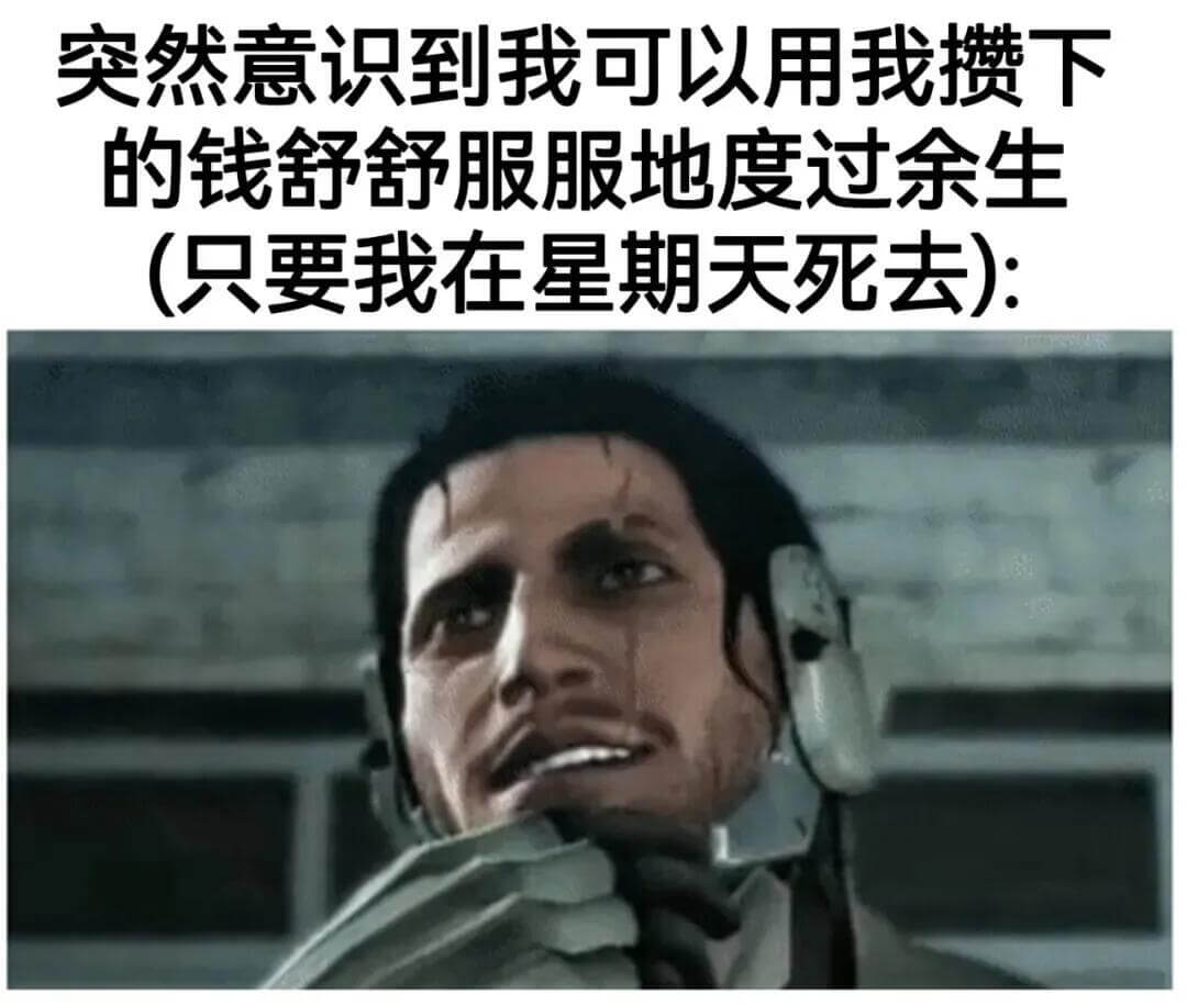 突然意识到我可以用我下个月的钱舒舒服服地度过余生（只要我在星