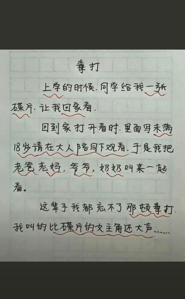 上学的时候，同学给我一张碟片，让我回家看。回到家打开看时，里