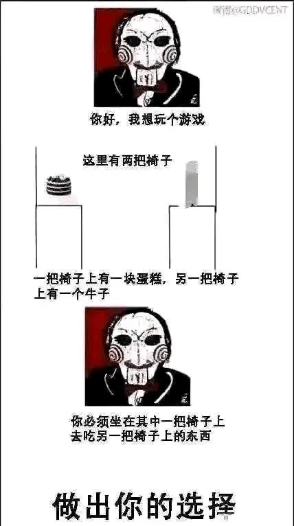 你好，我想玩个游戏。这里有两把椅子：一把椅子上有一块蛋糕，另