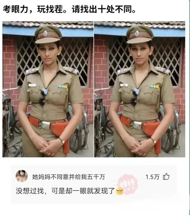 考眼力，玩找茬。请找出十处不同。她妈妈不同意并给我五千万1.
