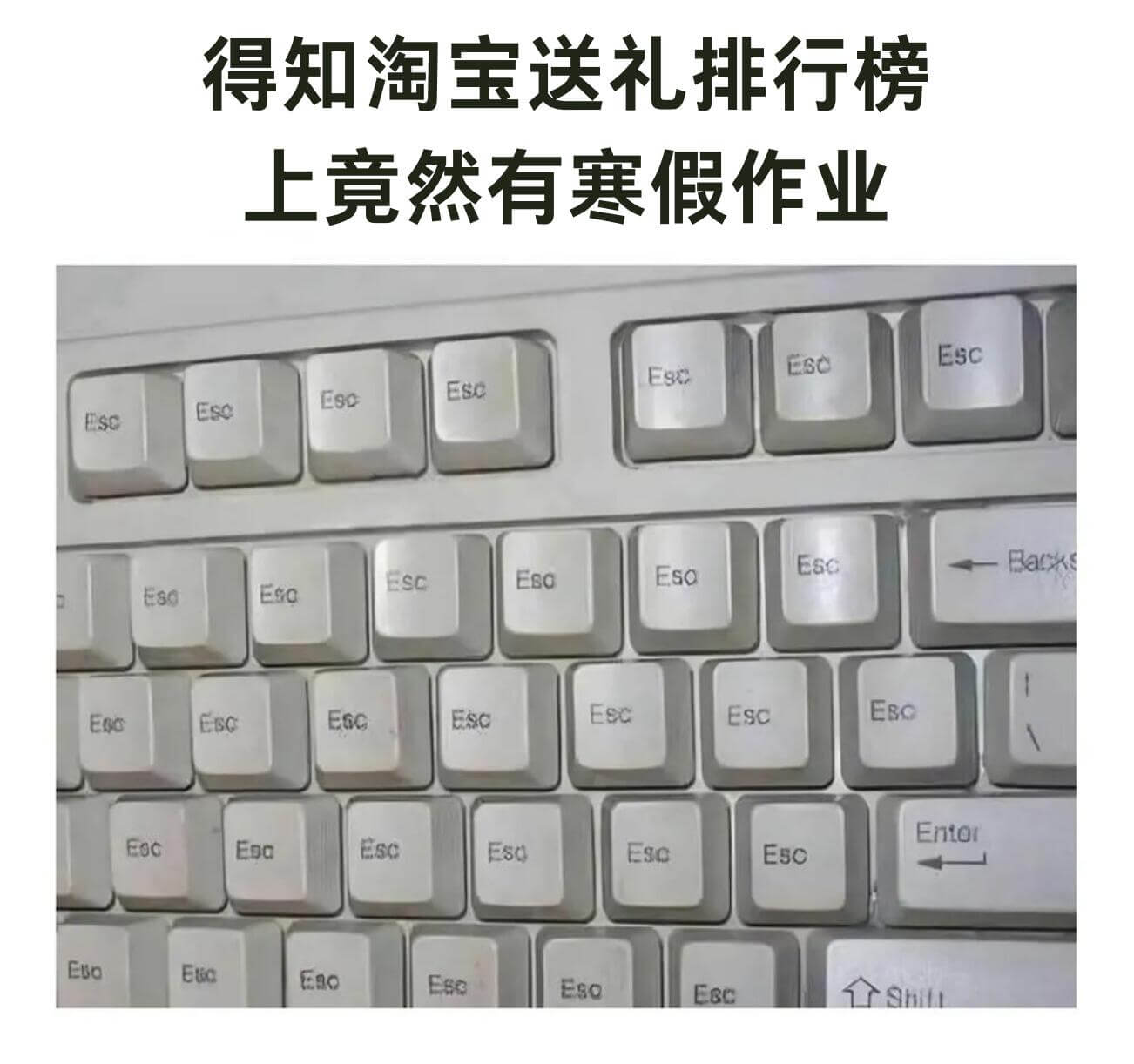 得知淘宝送礼排行榜上竟然有寒假作业ESCESOESOEsOE
