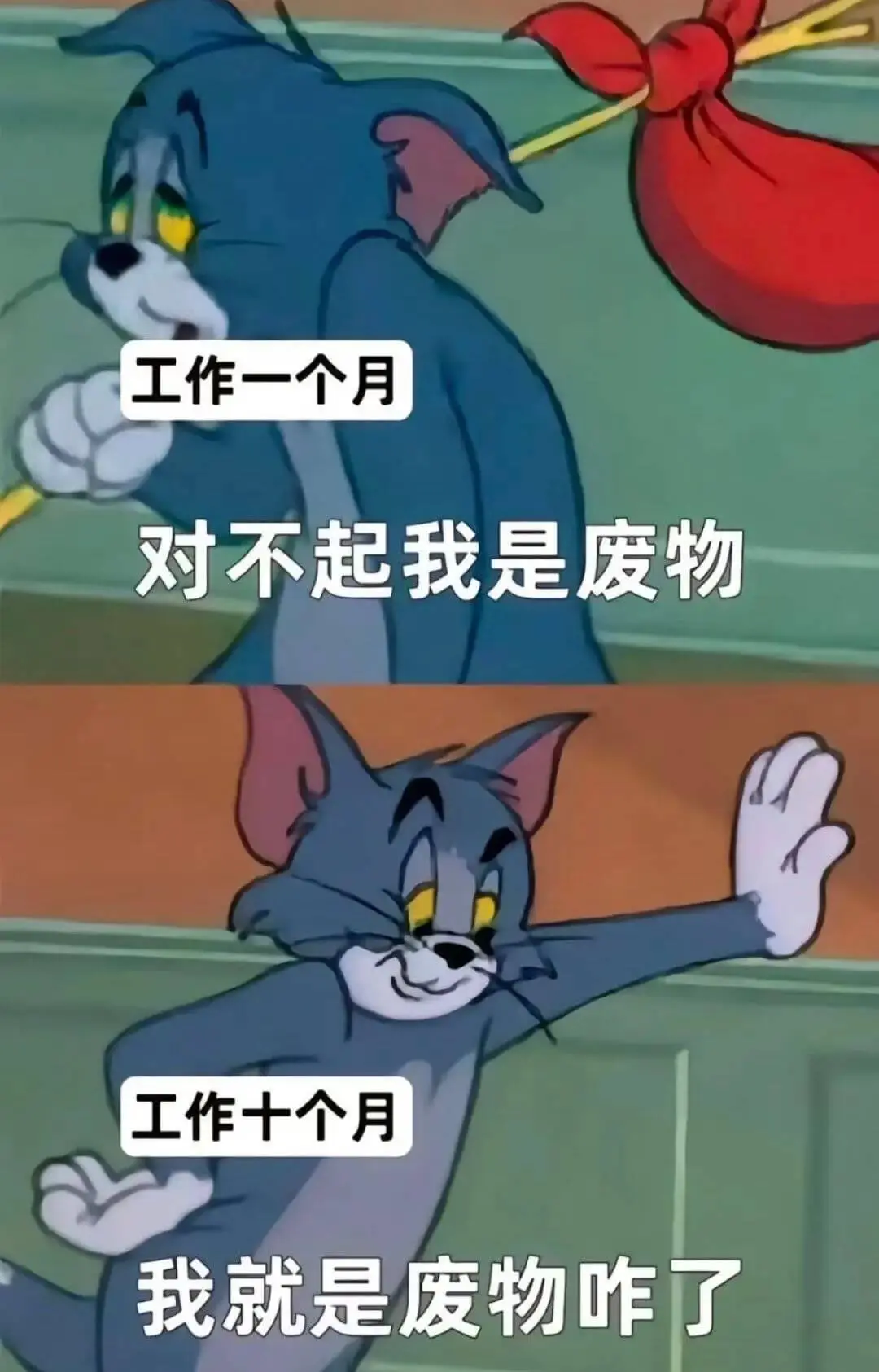 工作一个月，对不起，我是废物。工作十个月，我就是废物咋了？