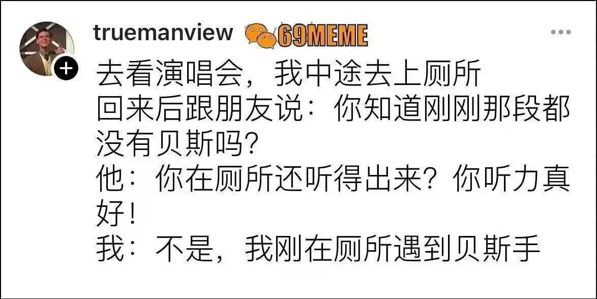 truemanview69MEME去看演唱会，我中途去上厕所