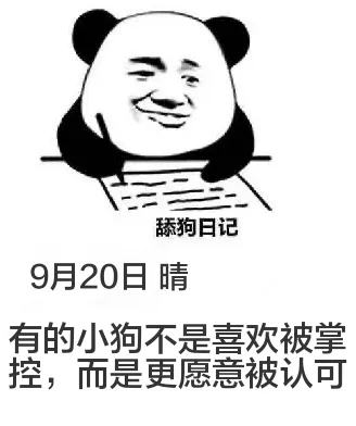 舔狗日记9月20日晴有的小狗不是喜欢被掌控，而是更愿意被认可