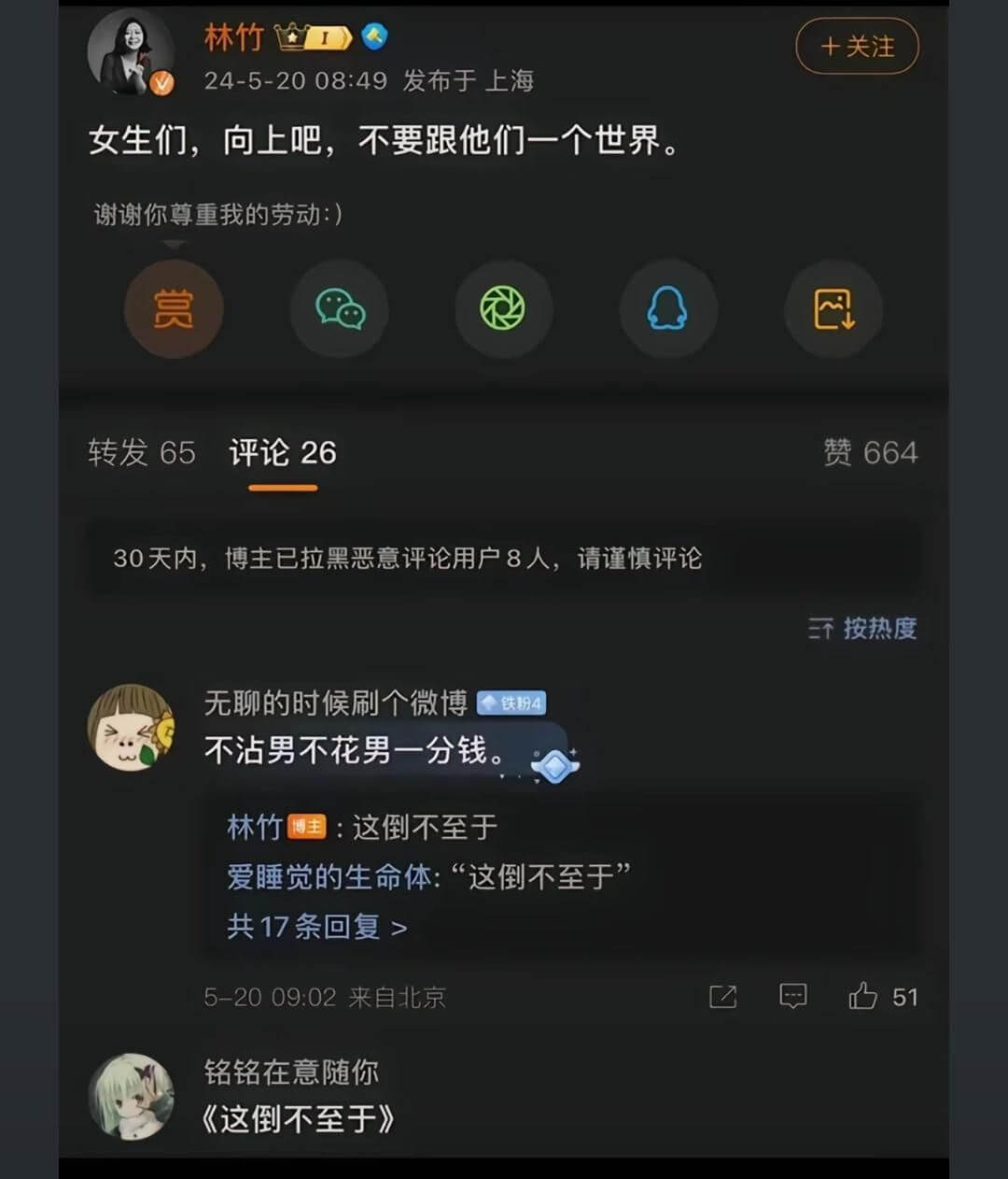 林竹十关注24-5-2008:49发布于上海女生们，向上吧，
