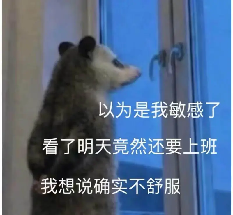 以为是我敏感了，看了明天竟然还要上班，我想说确实不舒服。