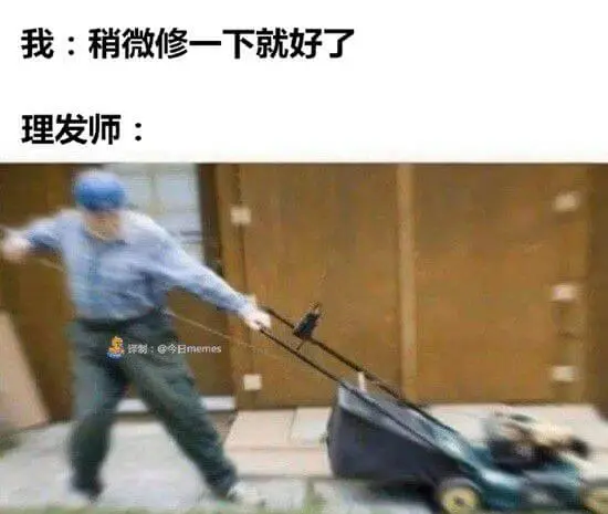 我：稍微修一下就好了理发师：评制：@今日memes