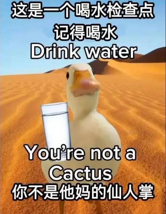 这是一个喝水检查点记得喝水DrinkwaterYoureno