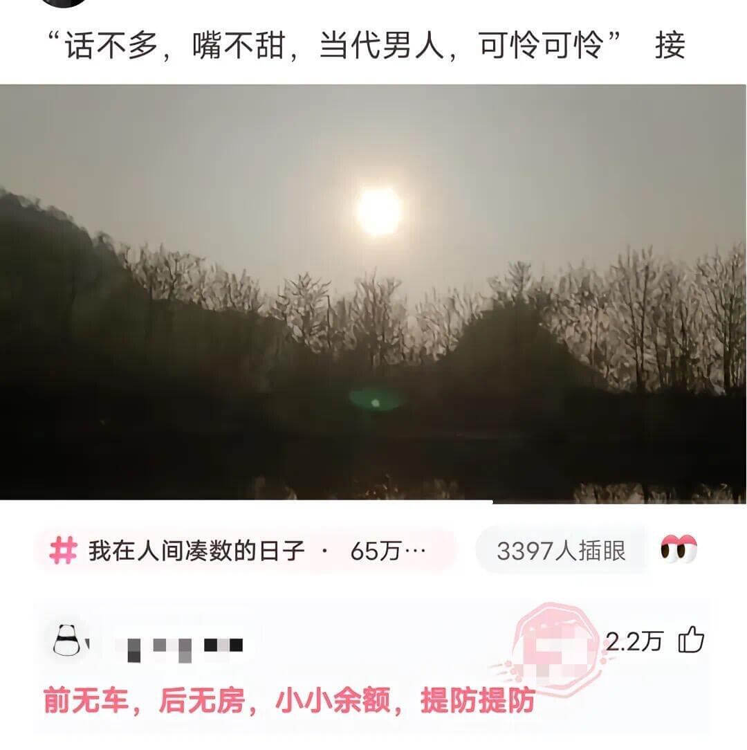“话不多，嘴不甜，当代男人，可怜可怜。”我在人间凑数的日子·