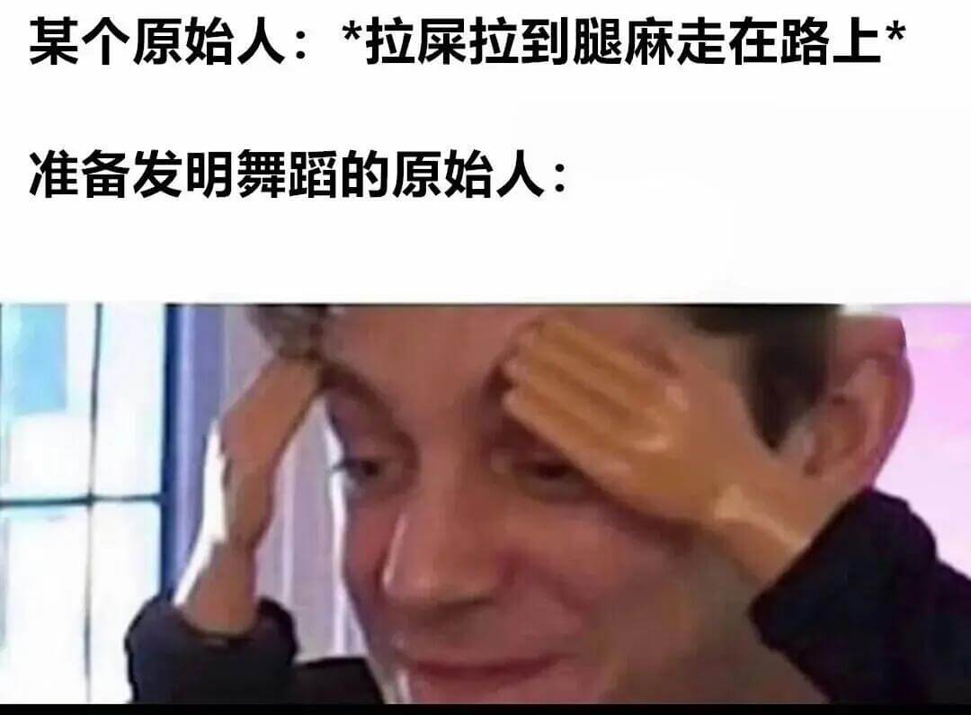 某个原始人：*拉屎拉到腿麻走在路上*准备发明舞蹈的原始人：