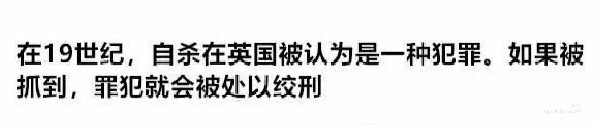 在19世纪，自杀在英国被认为是一种犯罪。如果被抓到，罪犯就会
