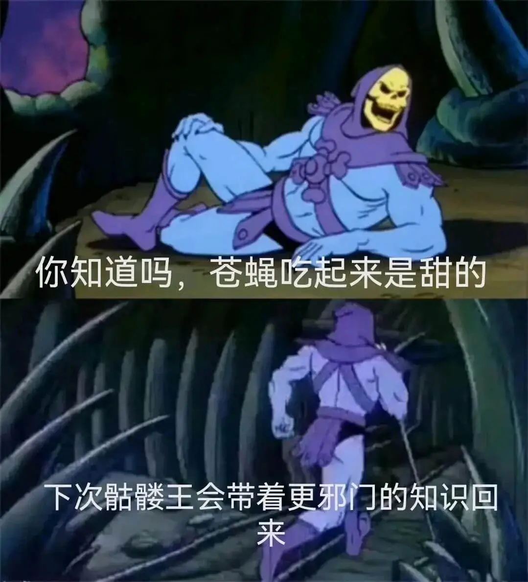 你知道吗,苍蝇吃起来是甜的。下次,王会带看更邪门的知识回来。