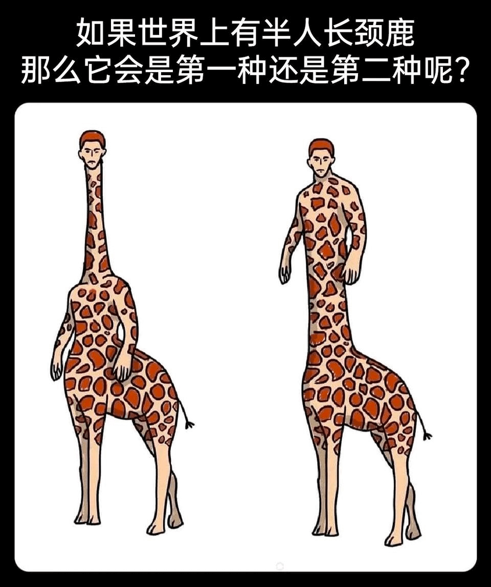 如果世界上有半人长颈鹿那么它会是第一种还是第二种呢？