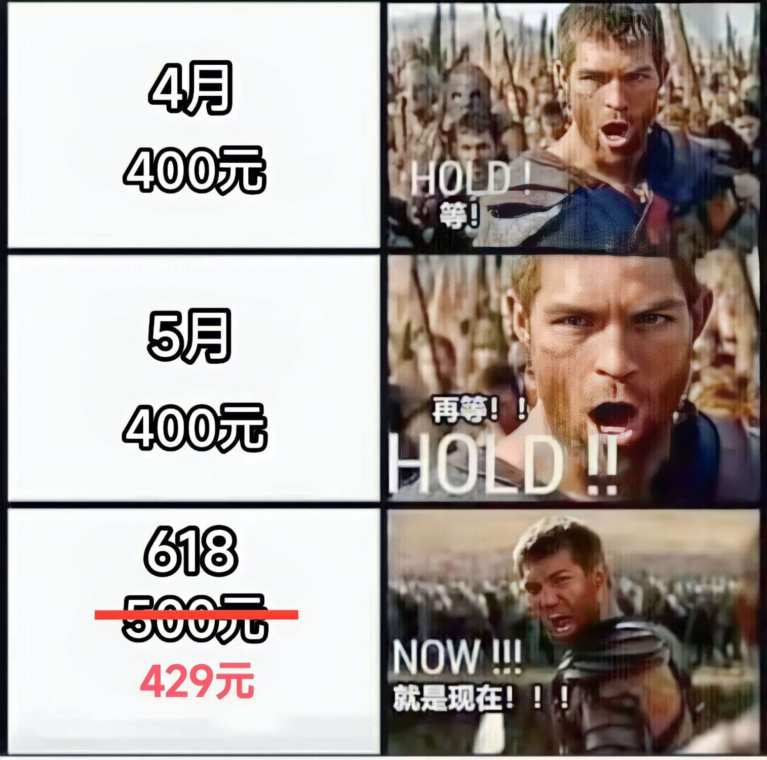 4月400元HOLI等！5月再等！400元HOLD618NO