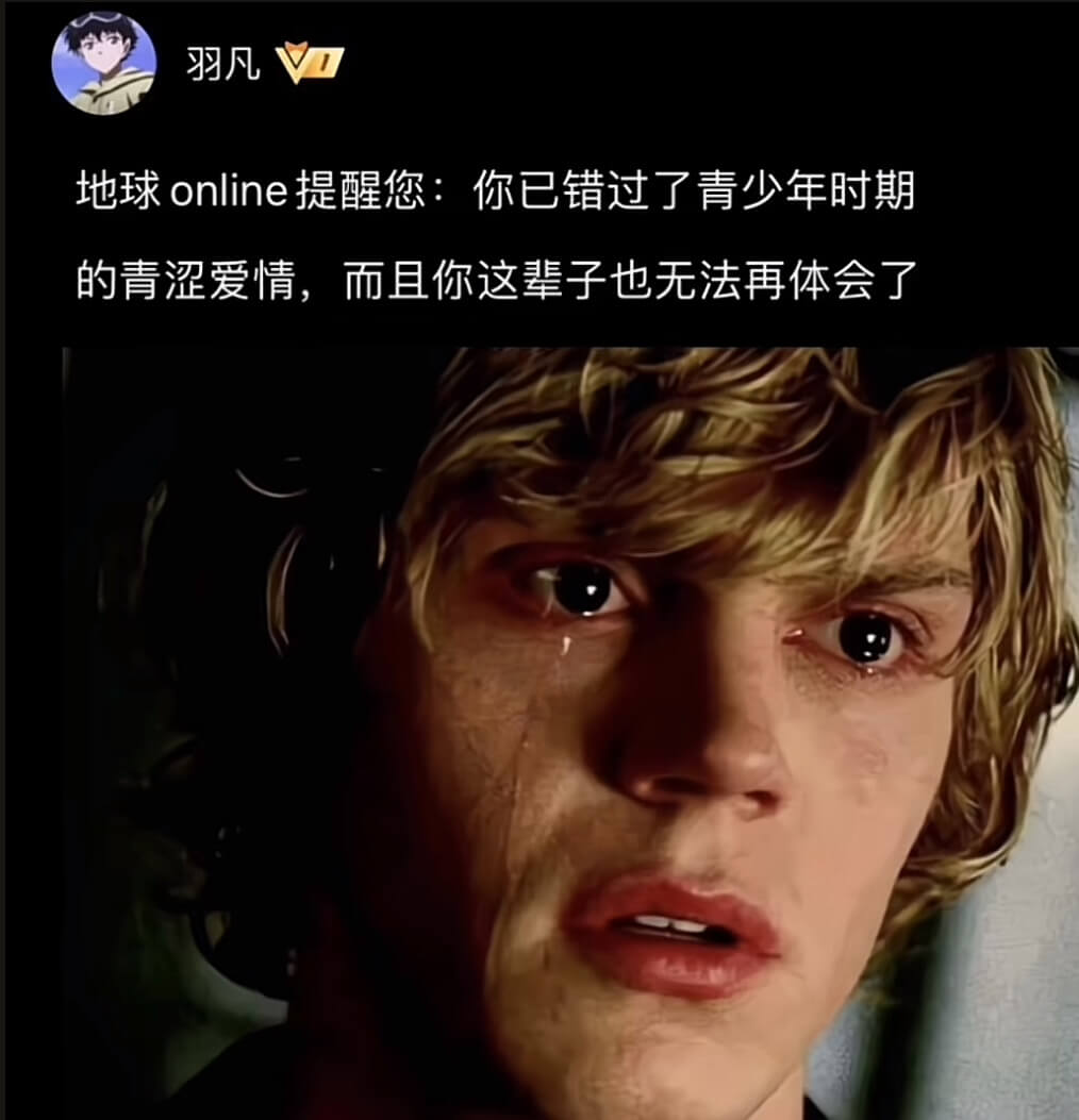 羽凡地球online提醒您：你已错过了青少年时期的青涩爱情，